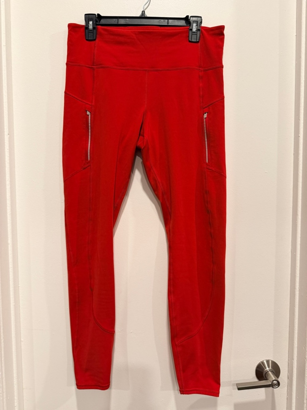 Athleta Red Girls' Performance Leggings with Zipper Pockets